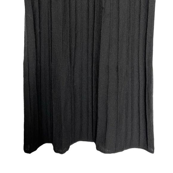 Eileen Fisher Washable Wool Ribbed Pleated Dress Black Size PP NEW - Picture 5 of 12